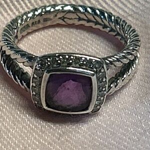 David Yurman Amethyst and Diamond Albion Ring